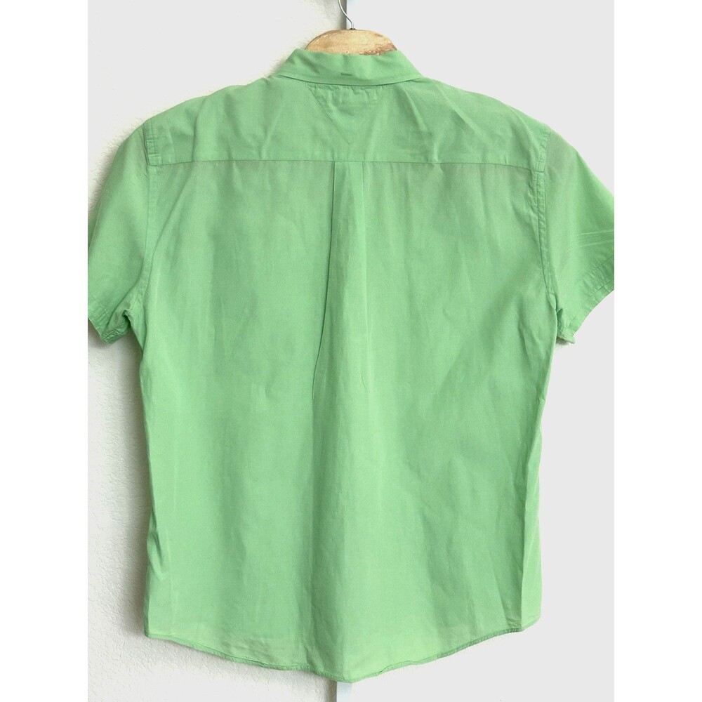 Tommy Hilfiger City Poplin Slim Lime Green Short Sleeve Shirt Mens XXL - Picture 3 of 10
